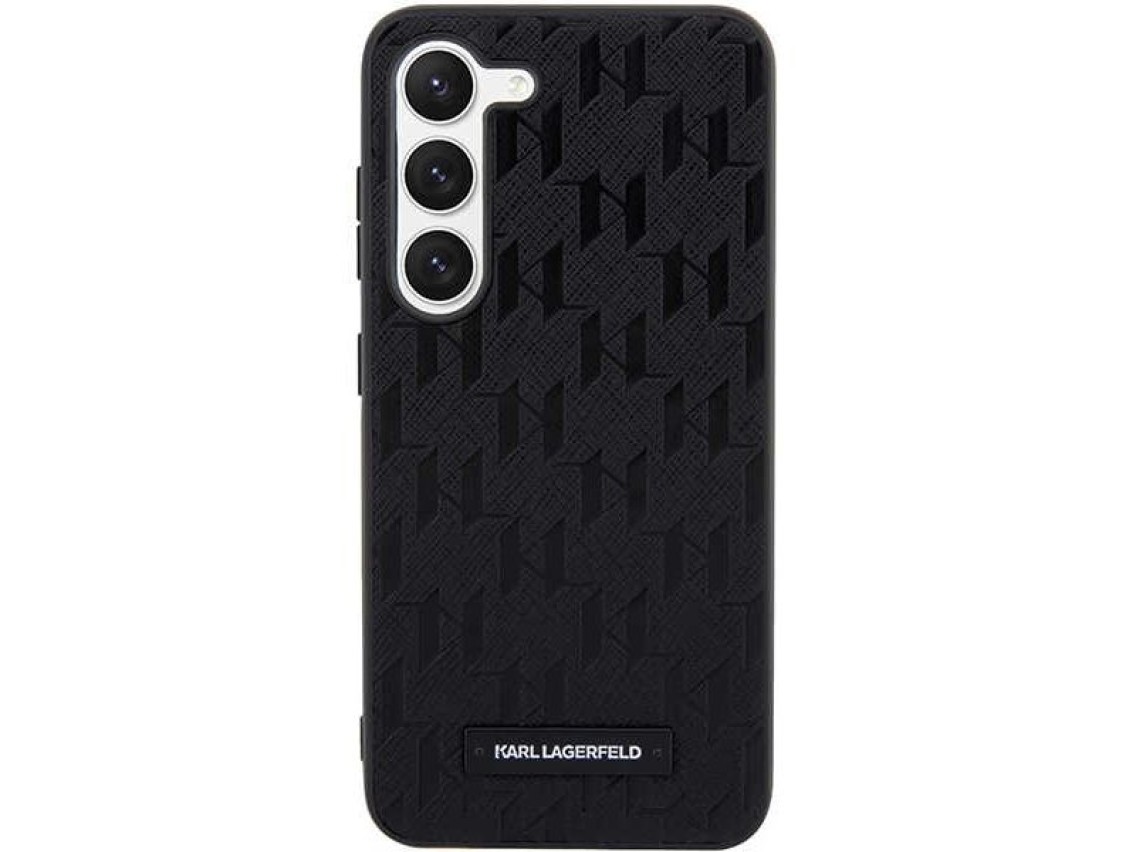 Capa Karl Lagerfeld Saffiano Mono Metal Logo para Samsung Galaxy S24+ - preta