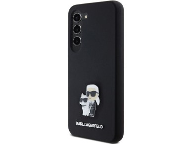 Karl Lagerfeld Silicone Karl&Choupette Metal Pin case for Samsung Galaxy S24 - black Karl Lagerfeld Silicone Karl&Choupette Metal Pin case for Samsung Galaxy S24 - black