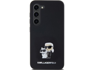 Karl Lagerfeld Silicone Karl&Choupette Metal Pin case for Samsung Galaxy S24 - black Karl Lagerfeld Silicone Karl&Choupette Metal Pin case for Samsung Galaxy S24 - black