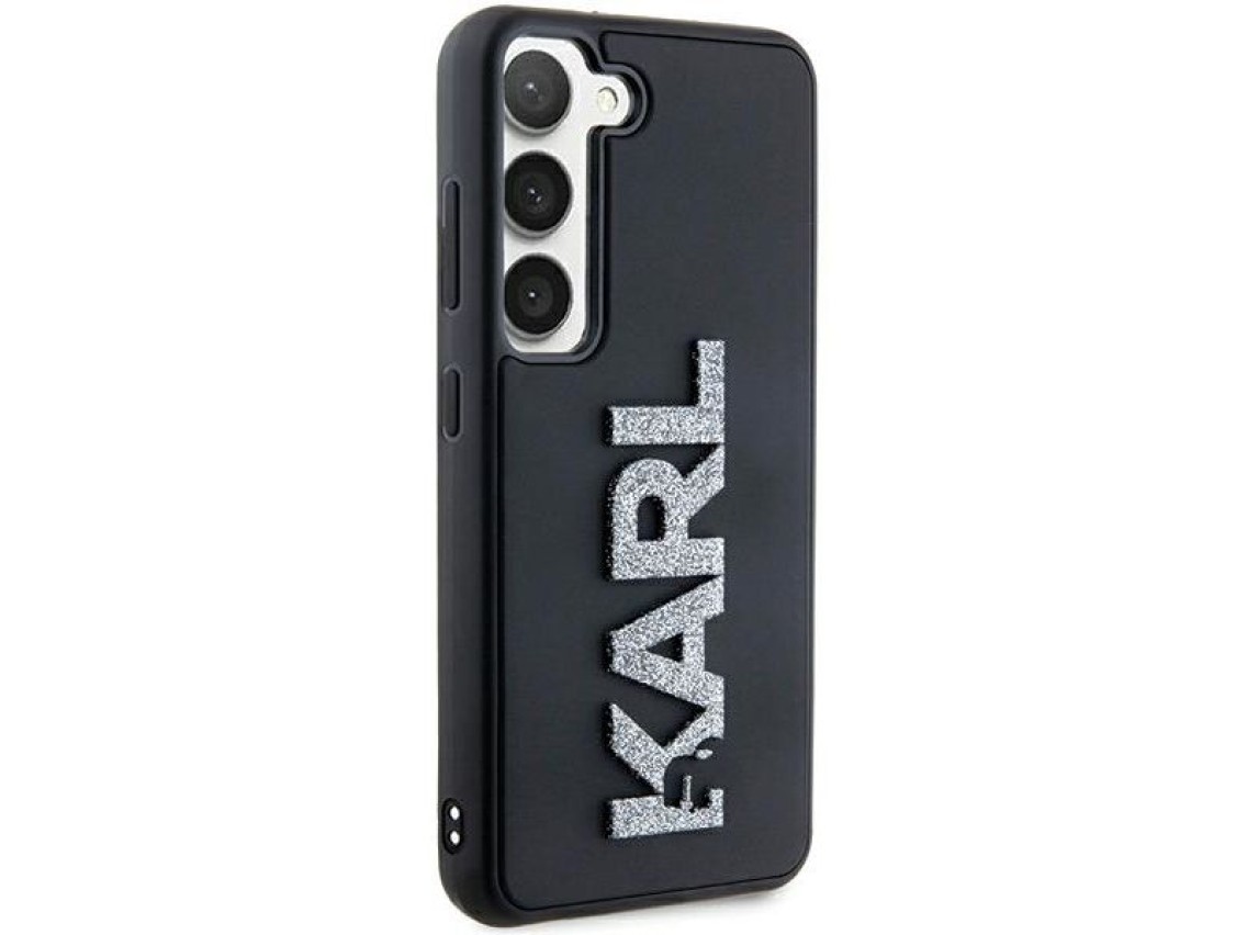Karl Lagerfeld 3D Rubber Glitter Logo case for Samsung Galaxy S24 - black