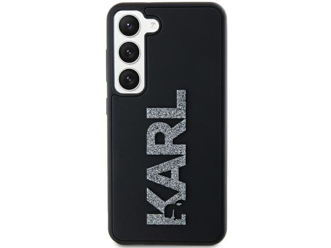 Karl Lagerfeld 3D Rubber Glitter Logo case for Samsung Galaxy S24 - black
