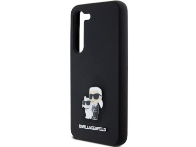 Karl Lagerfeld Silicone Karl&Choupette Metal Pin case for Samsung Galaxy S24 - black Karl Lagerfeld Silicone Karl&Choupette Metal Pin case for Samsung Galaxy S24 - black