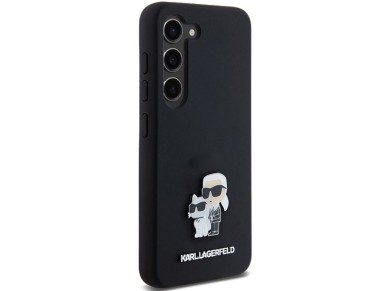 Karl Lagerfeld Silicone Karl&Choupette Metal Pin case for Samsung Galaxy S24 - black Karl Lagerfeld Silicone Karl&Choupette Metal Pin case for Samsung Galaxy S24 - black