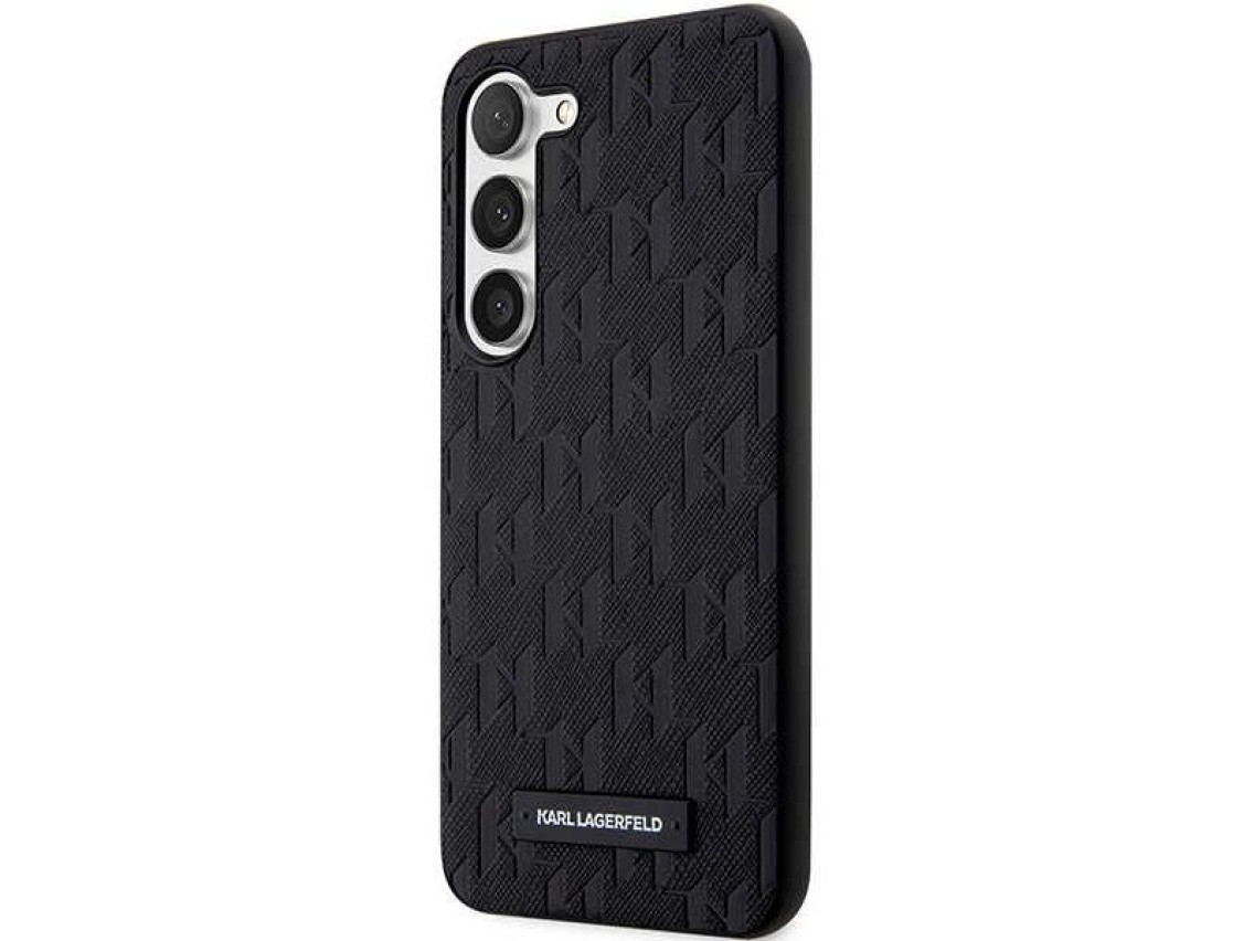 Capa Karl Lagerfeld Saffiano Mono Metal Logo para Samsung Galaxy S24+ - preta