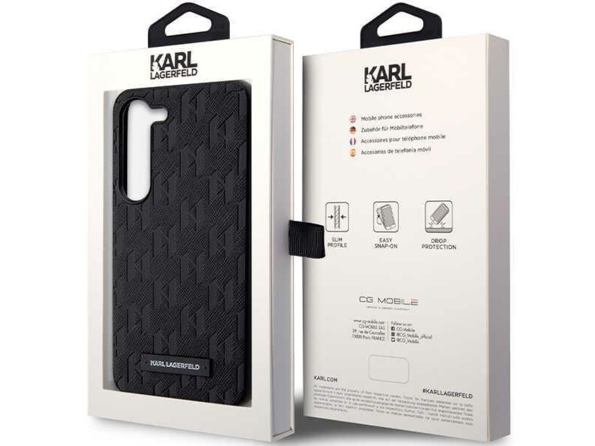 Karl Lagerfeld Saffiano Mono Metal Logo case for Samsung Galaxy S24 - black