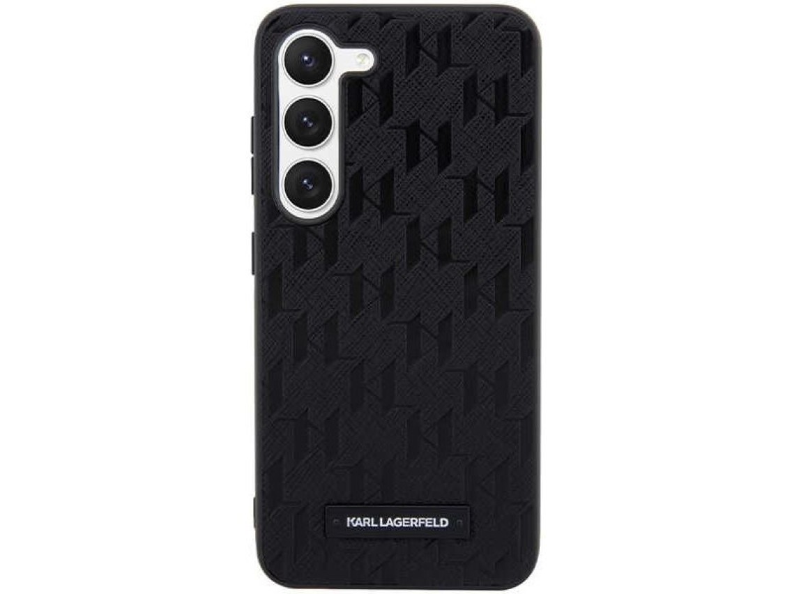 Karl Lagerfeld Saffiano Mono Metal Logo case for Samsung Galaxy S24 - black