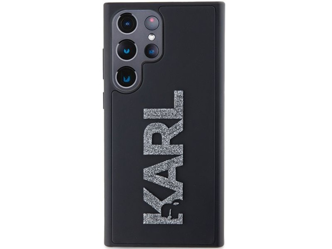 Karl Lagerfeld 3D Rubber Glitter Logo case for Samsung Galaxy S24 Ultra - black