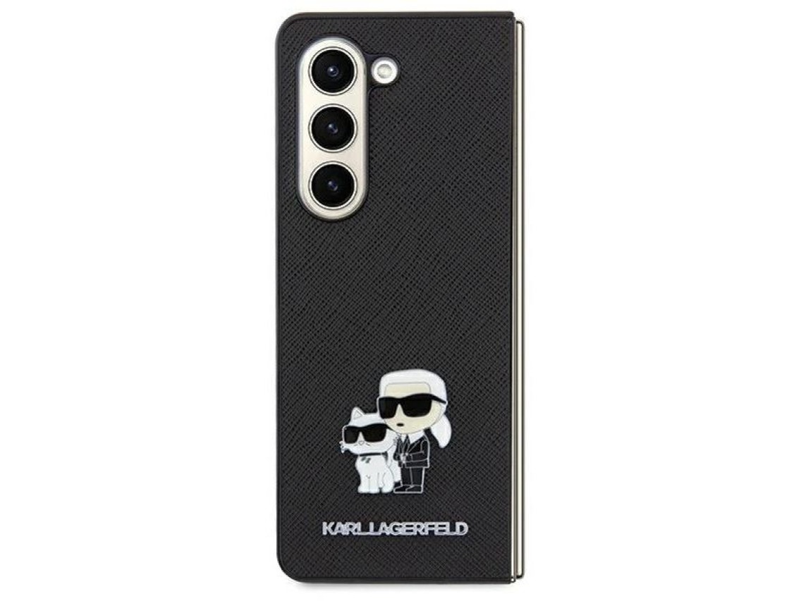 Capa Karl Lagerfeld Saffiano Karl&Choupette Pin para Samsung Galaxy A35 - preta