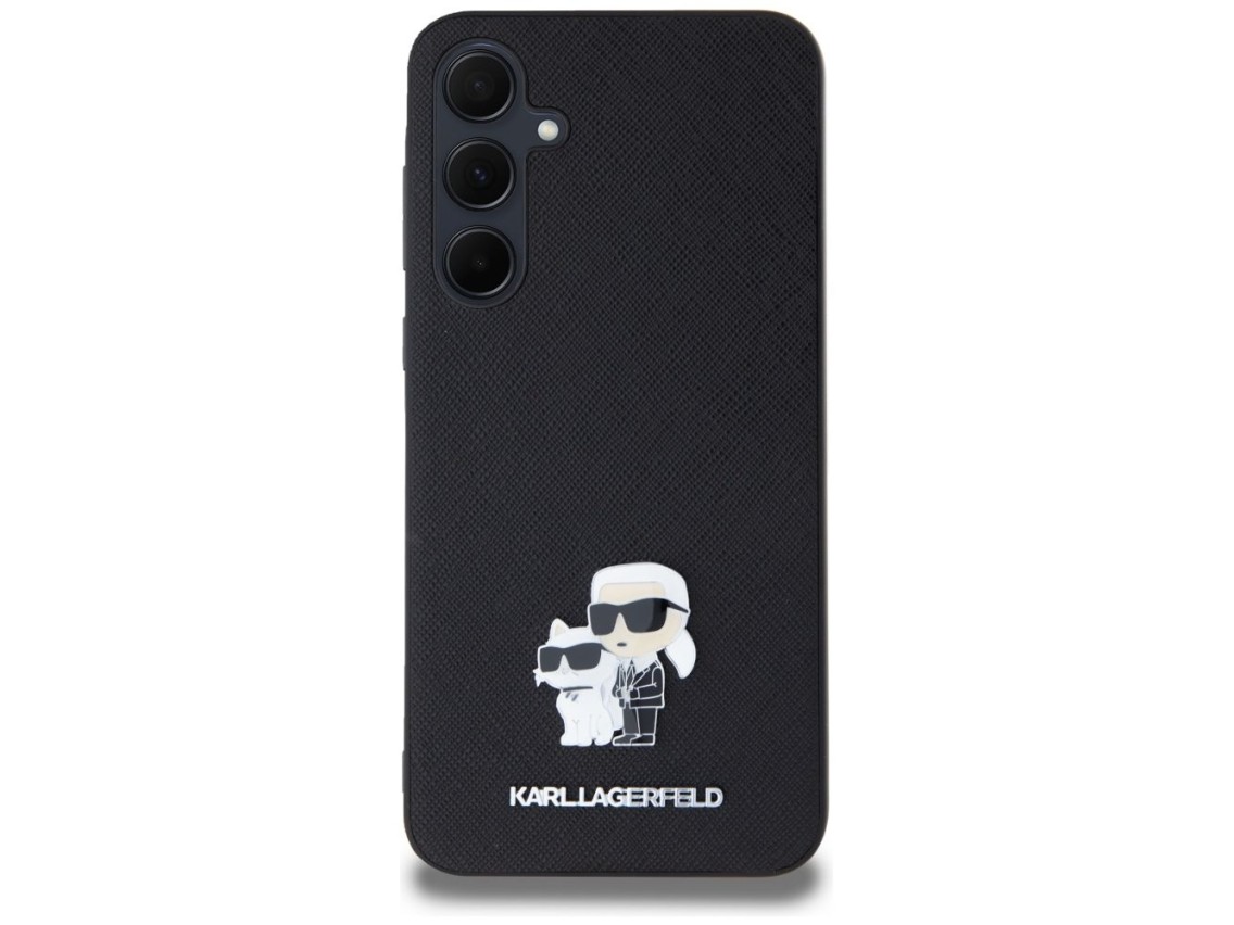 Capa Karl Lagerfeld Saffiano Karl&Choupette Pin para Samsung Galaxy A35 - preta