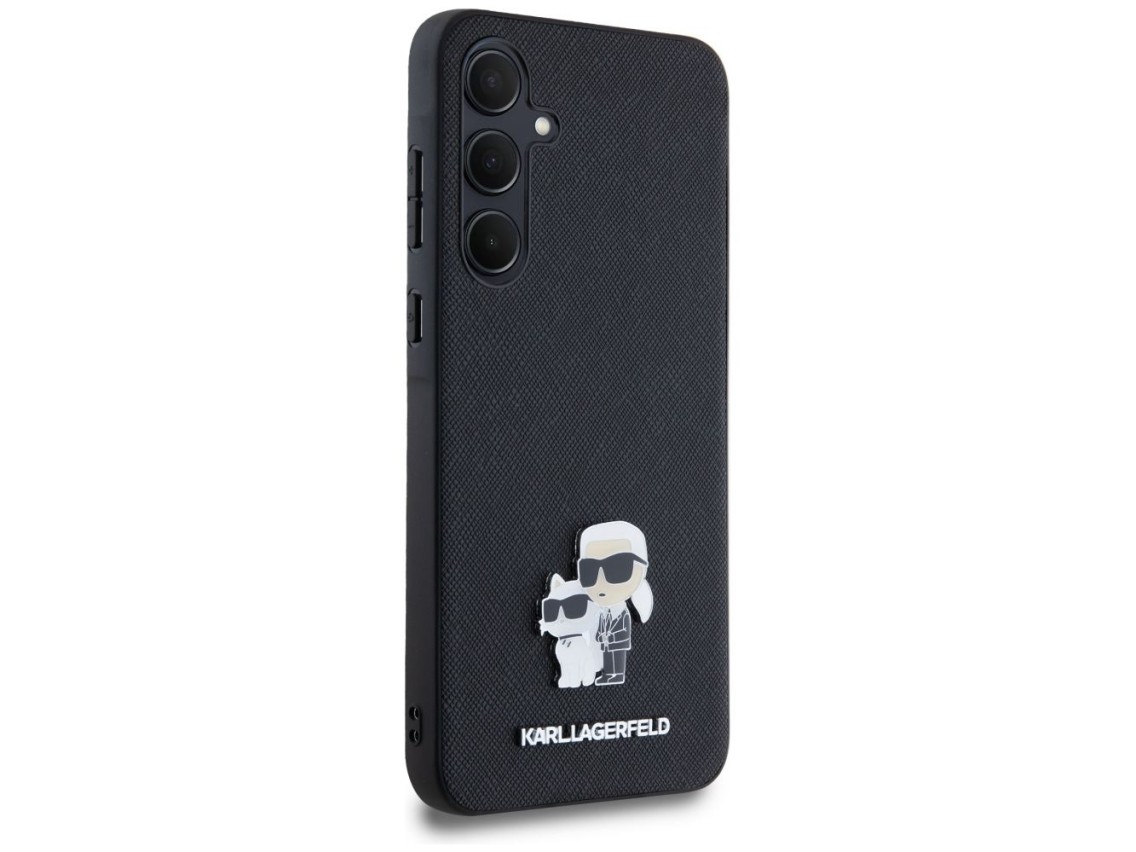 Capa Karl Lagerfeld Saffiano Karl&Choupette Pin para Samsung Galaxy A35 - preta