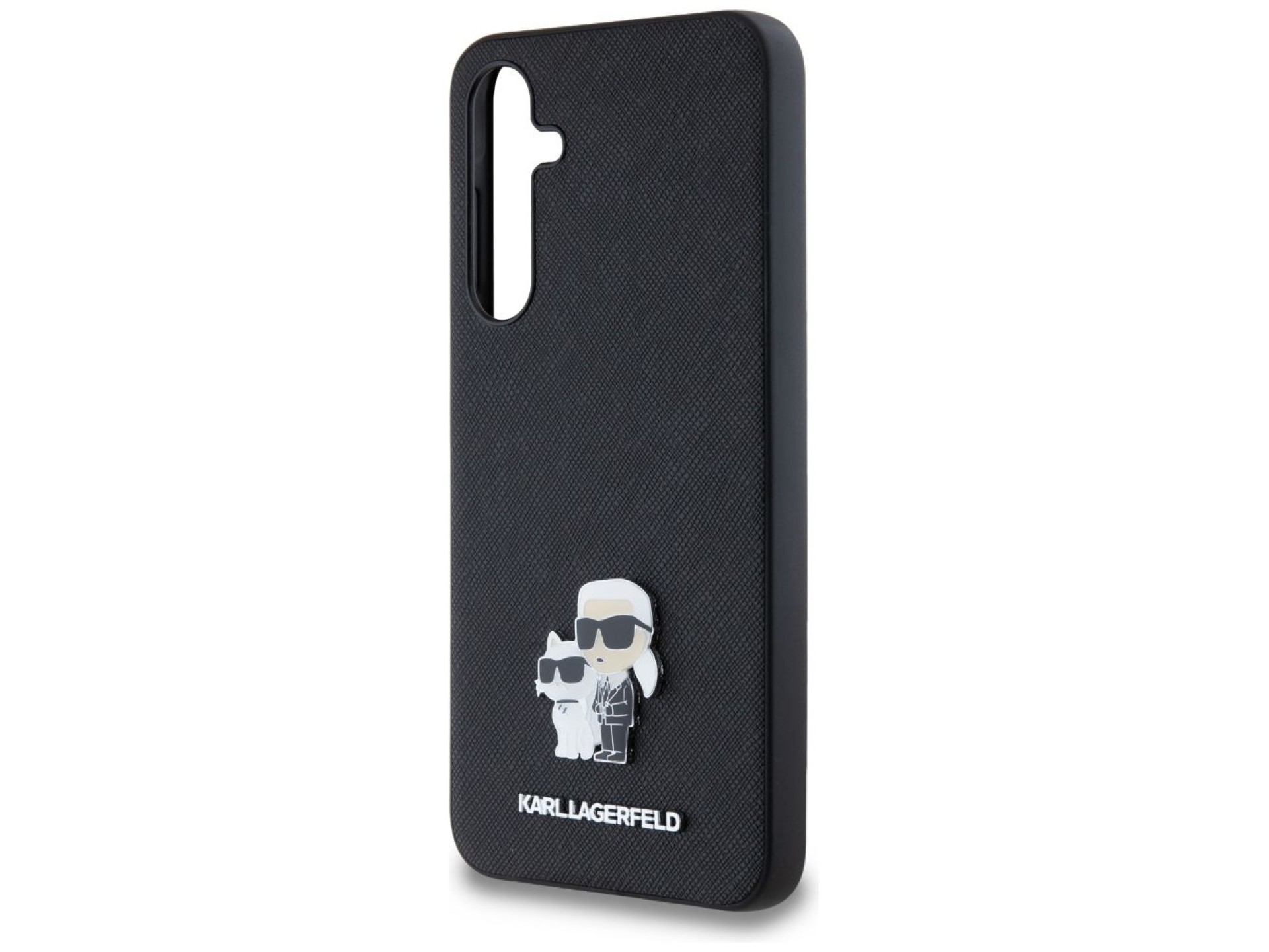 Capa Karl Lagerfeld Saffiano Karl&Choupette Pin para Samsung Galaxy A35 - preta