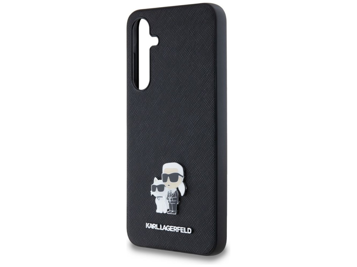 Capa Karl Lagerfeld Saffiano Karl&Choupette Pin para Samsung Galaxy A35 - preta