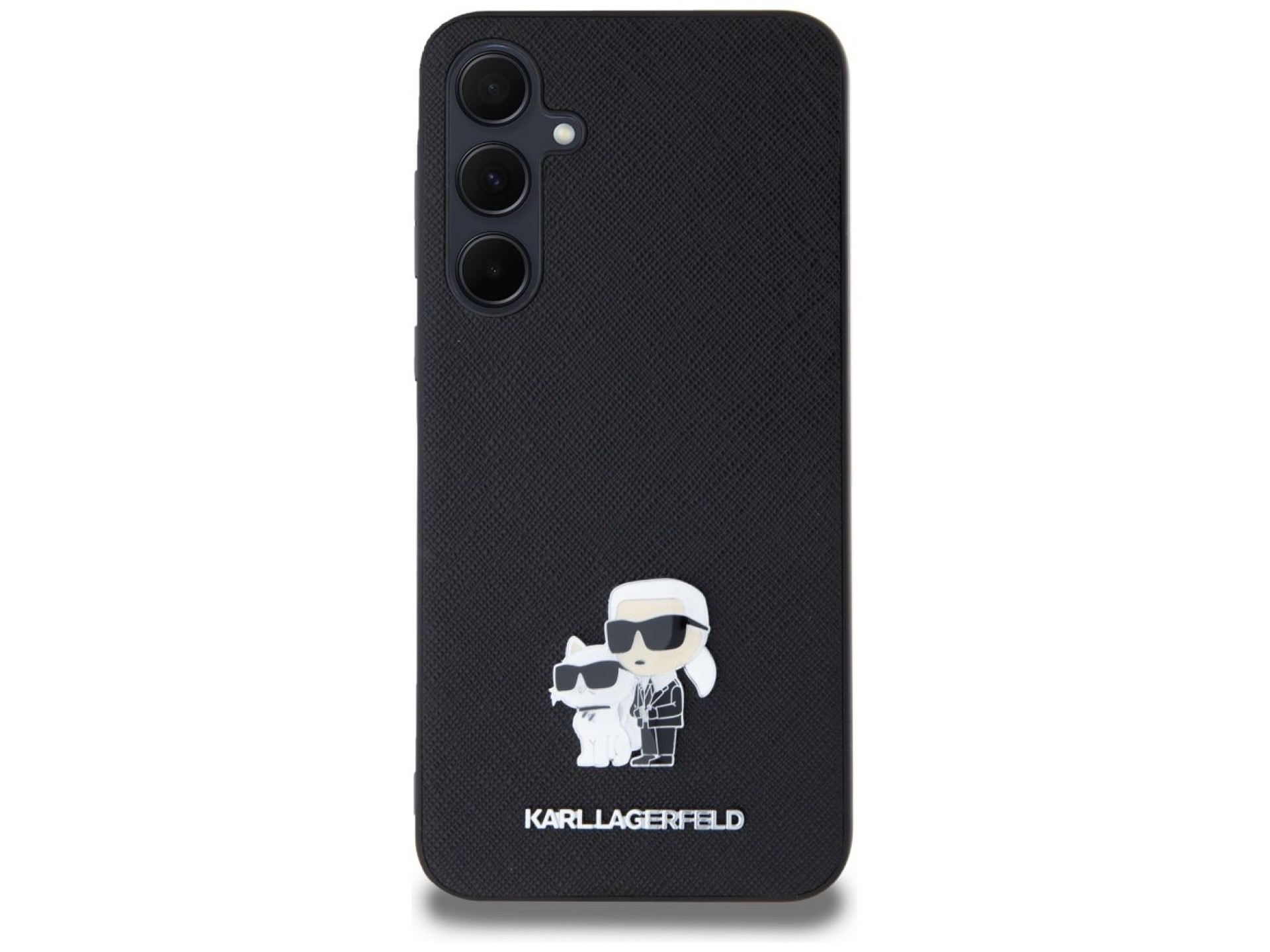 Capa Karl Lagerfeld Saffiano Karl&Choupette Pin para Samsung Galaxy A35 - preta