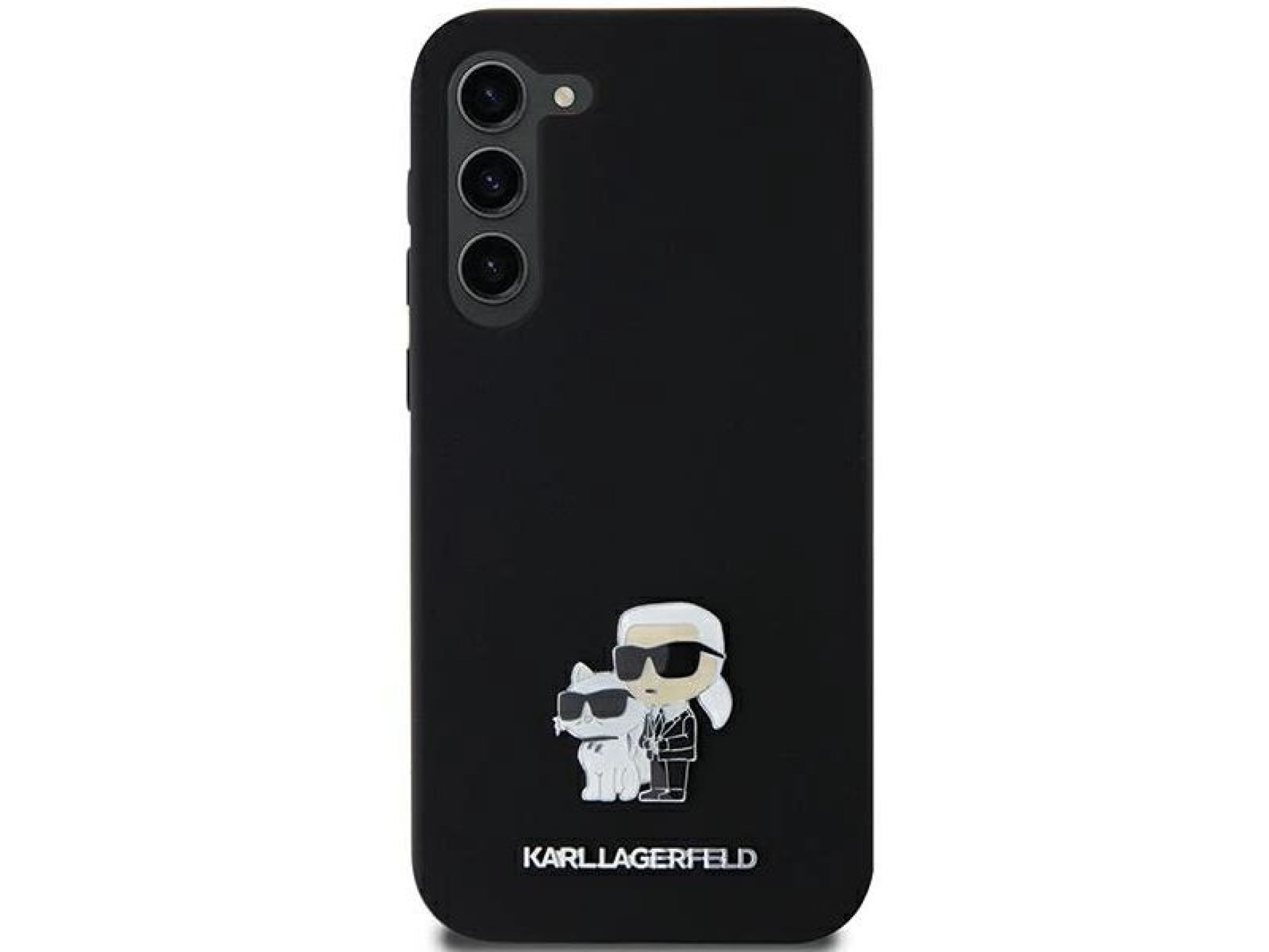 Funda de silicona Karl&Choupette con pin metálico de Karl Lagerfeld para Samsung Galaxy A35 - negra