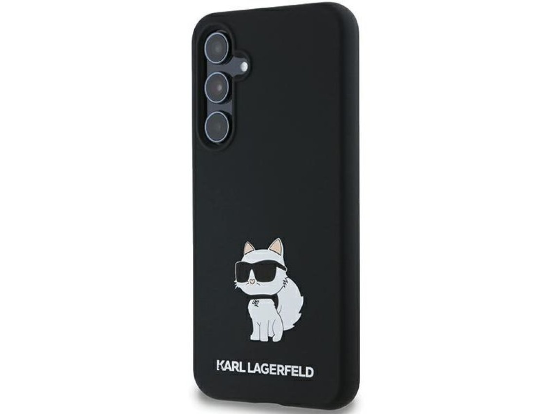 Funda de silicona Karl Lagerfeld Choupette para Samsung Galaxy A35 - negra