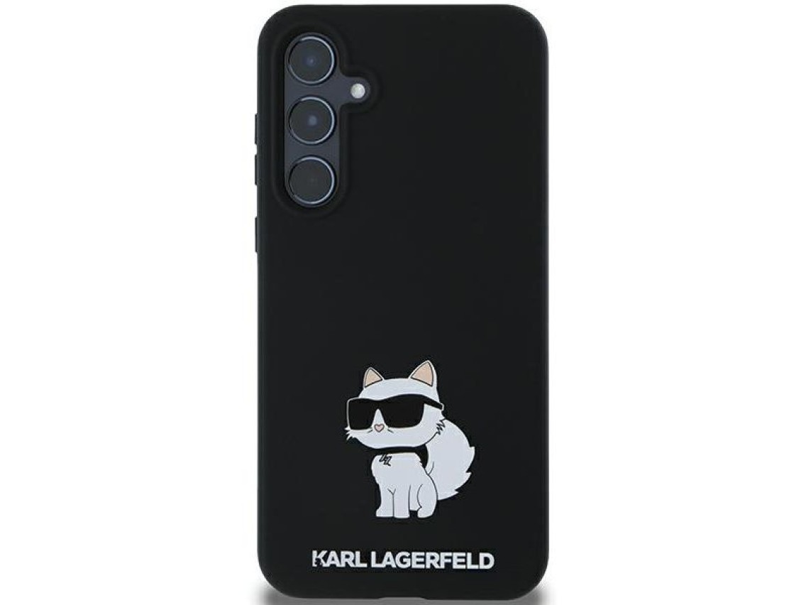 Funda de silicona Karl Lagerfeld Choupette para Samsung Galaxy A35 - negra