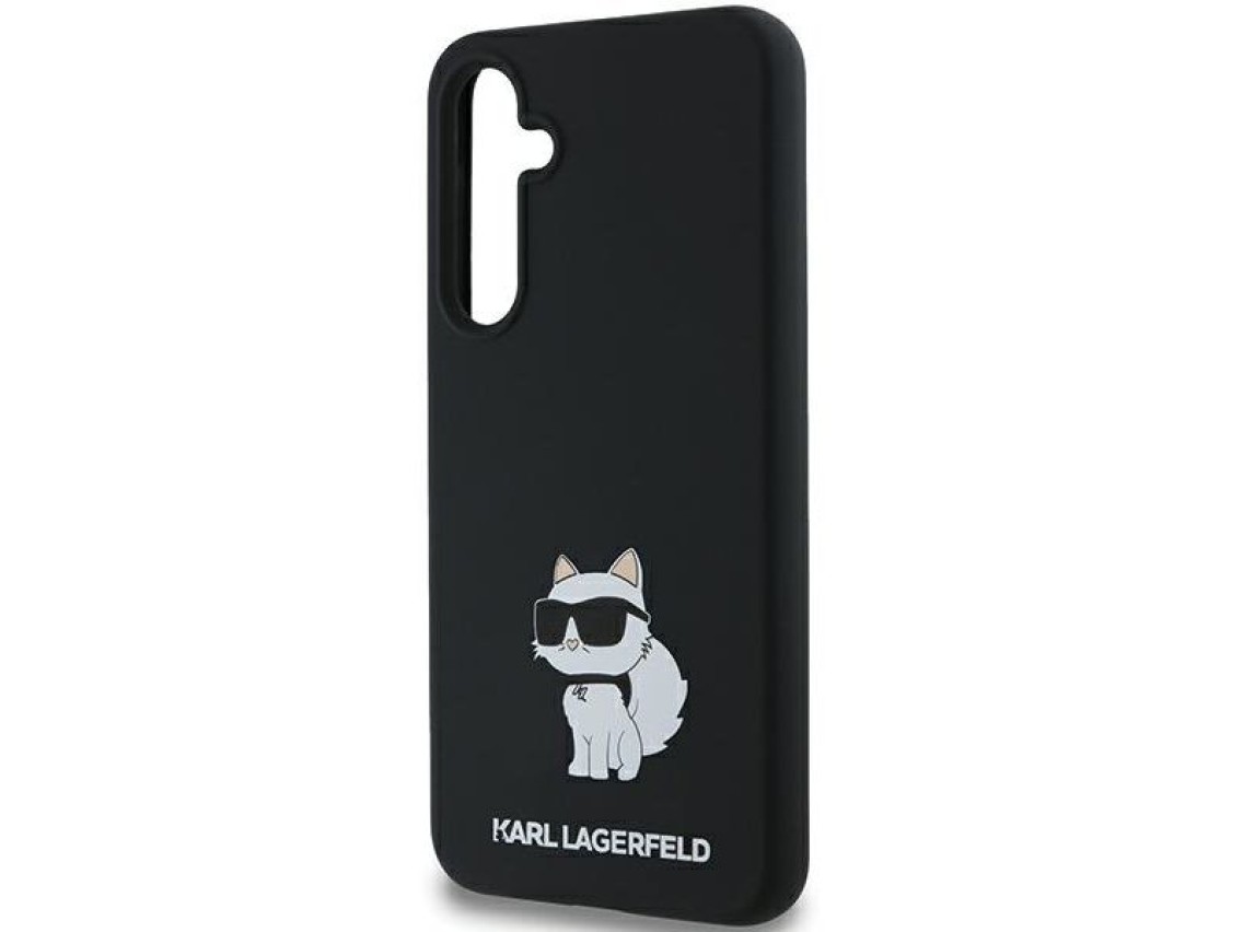 Funda de silicona Karl Lagerfeld Choupette para Samsung Galaxy A35 - negra