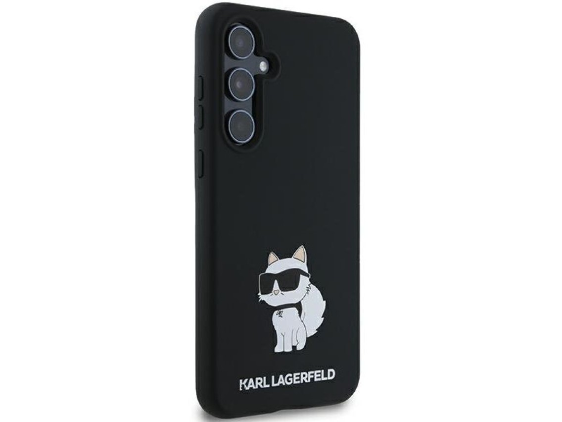 Funda de silicona Karl Lagerfeld Choupette para Samsung Galaxy A35 - negra