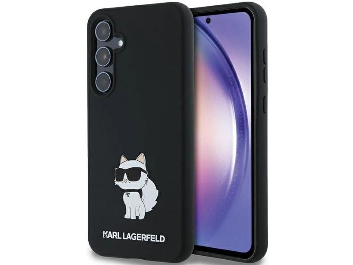 Funda de silicona Karl Lagerfeld Choupette para Samsung Galaxy A35 - negra