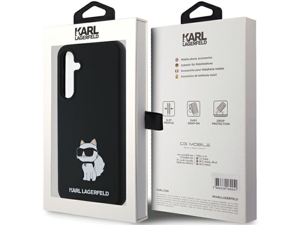 Funda de silicona Karl Lagerfeld Choupette para Samsung Galaxy A35 - negra