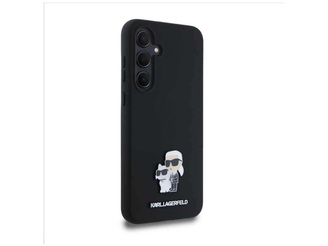 Funda de silicona Karl&Choupette con pin met�lico de Karl Lagerfeld para Samsung Galaxy A35 - negra
