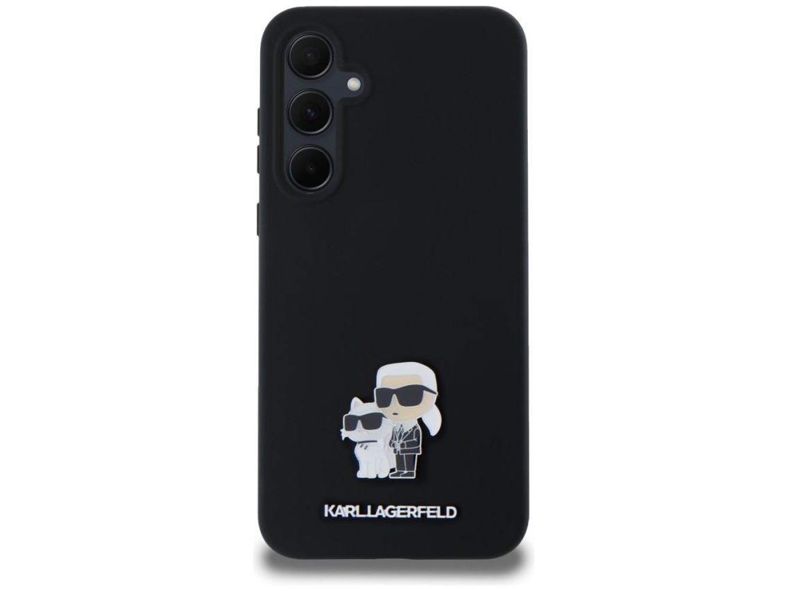 Funda de silicona Karl&Choupette con pin met�lico de Karl Lagerfeld para Samsung Galaxy A35 - negra