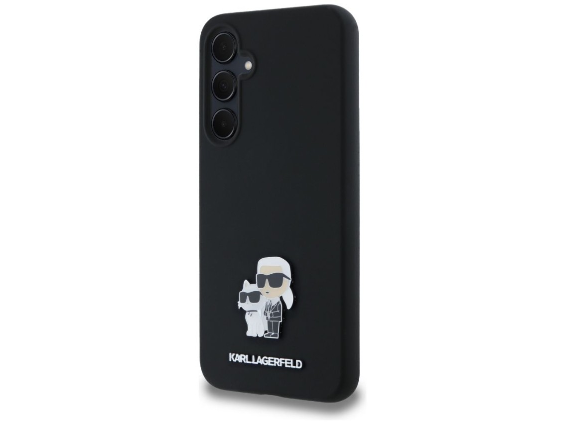Funda de silicona Karl&Choupette con pin met�lico de Karl Lagerfeld para Samsung Galaxy A35 - negra