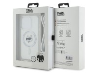 Capa MagSafe Karl Lagerfeld IML Choupette Head & Cord para iPhone 15 Pro - transparente