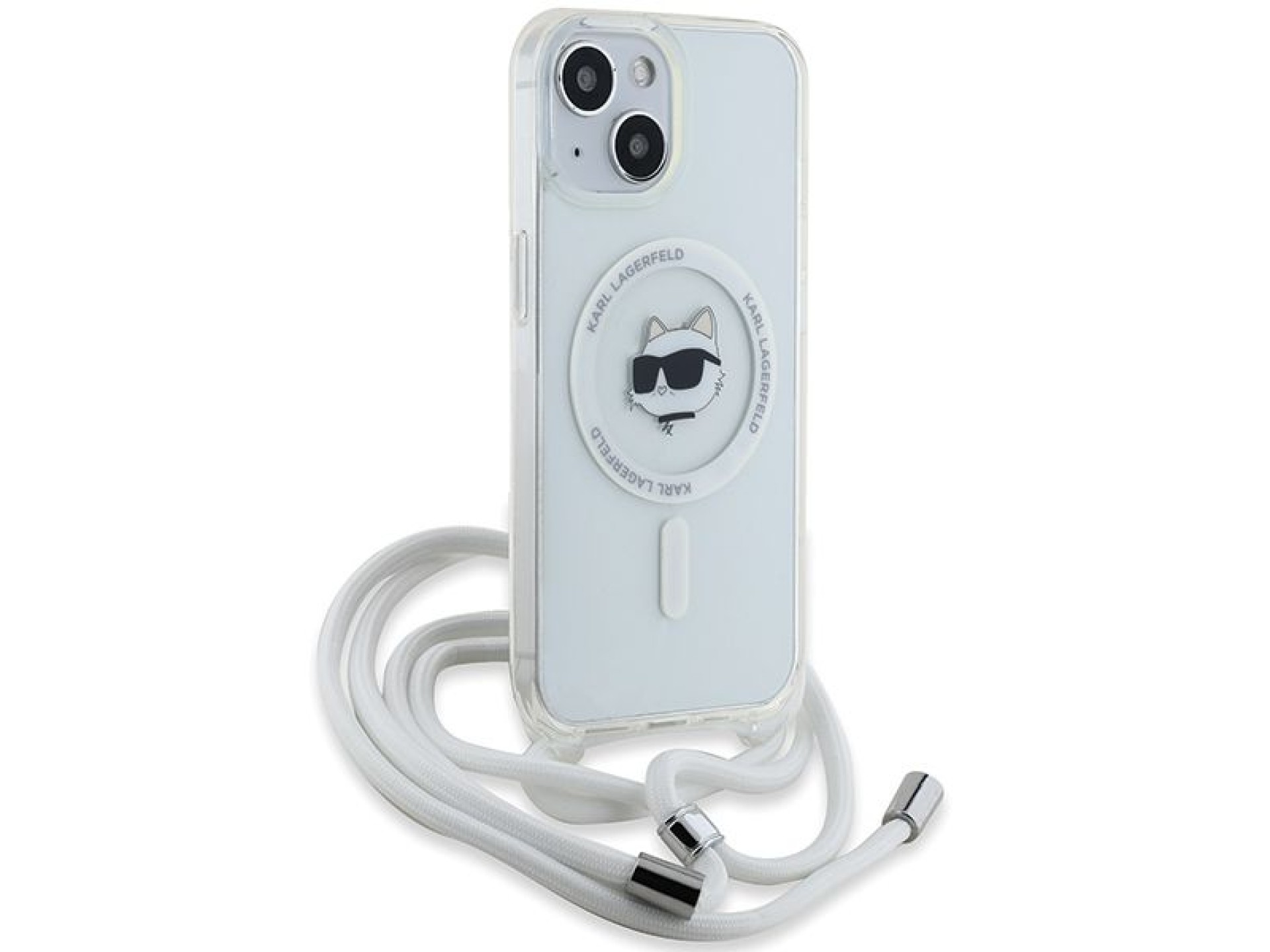 Funda Karl Lagerfeld IML Choupette Head & Cord MagSafe para iPhone 13 / 14 / 15 - transparente
