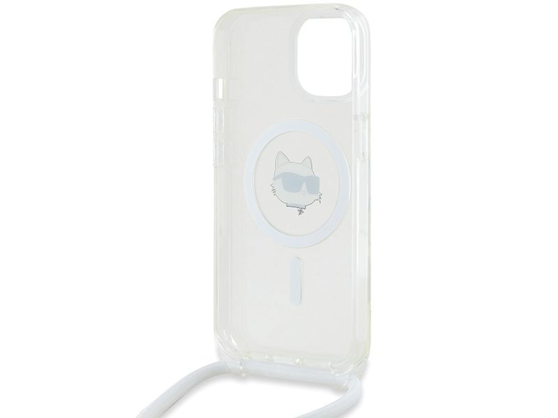 Funda Karl Lagerfeld IML Choupette Head & Cord MagSafe para iPhone 13 / 14 / 15 - transparente