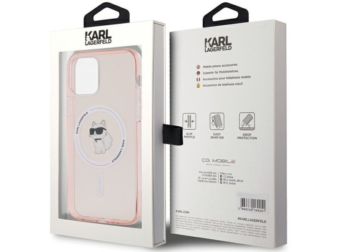 Funda Karl Lagerfeld IML Choupette MagSafe para iPhone 12/12 Pro - rosa