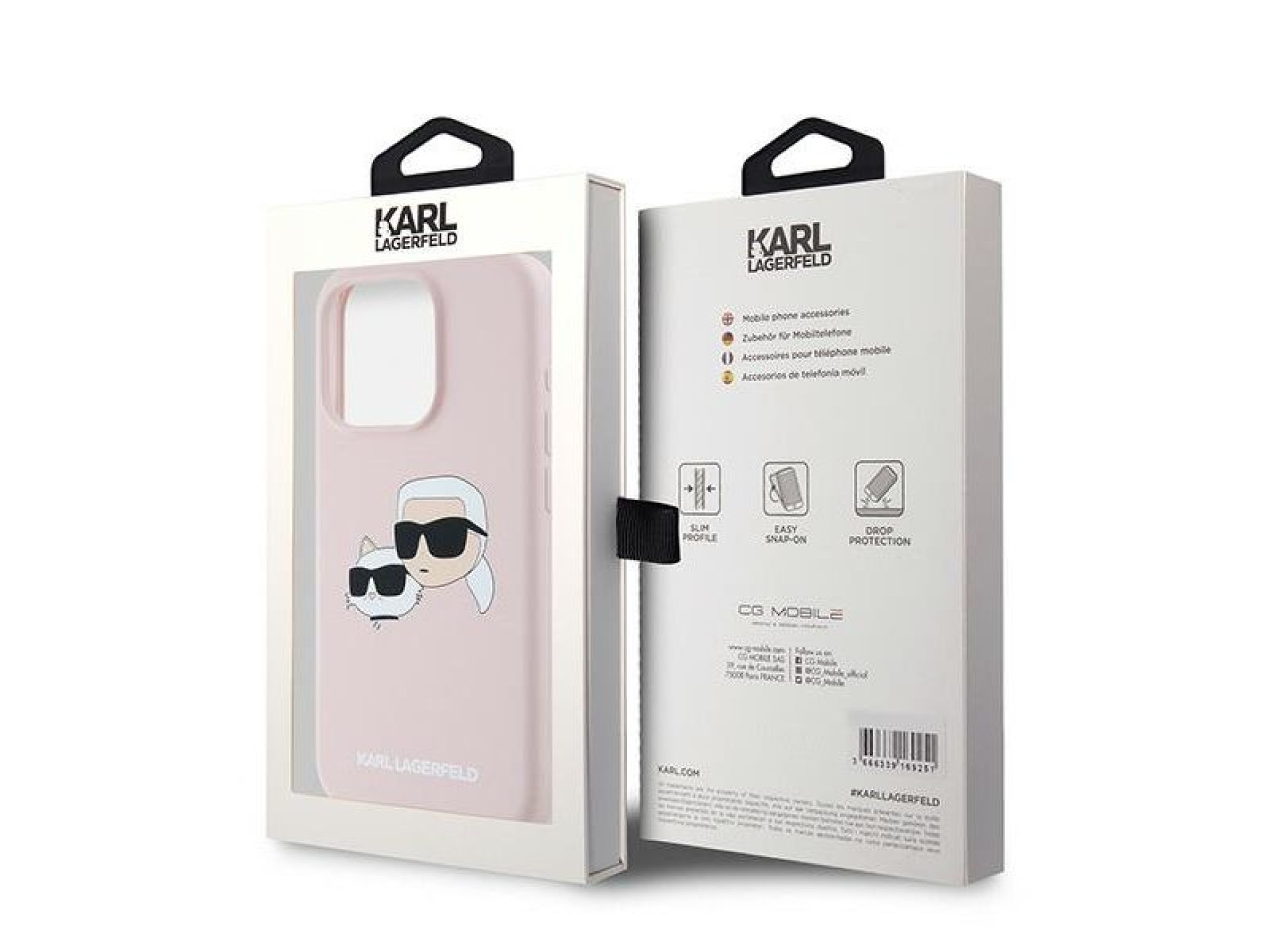 Karl Lagerfeld Silicone Karl&Choupette MagSafe Case for iPhone 15 Pro - Pink