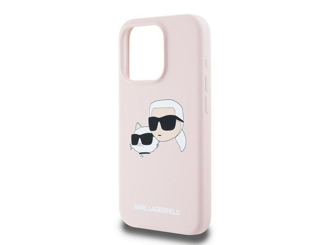 Karl Lagerfeld Silicone Karl&Choupette MagSafe Case for iPhone 15 Pro - Pink