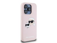 Karl Lagerfeld Silicone Karl&Choupette MagSafe Case for iPhone 15 Pro - Pink Karl Lagerfeld Silicone Karl&Choupette MagSafe Case for iPhone 15 Pro - Pink