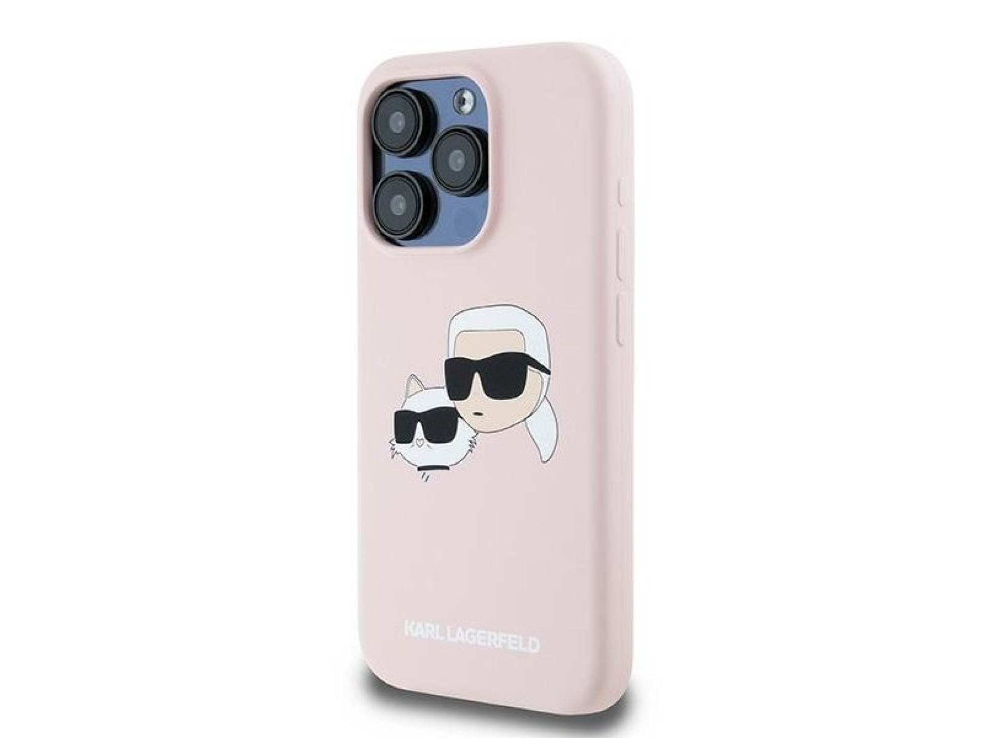 Karl Lagerfeld Silicone Karl&Choupette MagSafe Case for iPhone 15 Pro - Pink