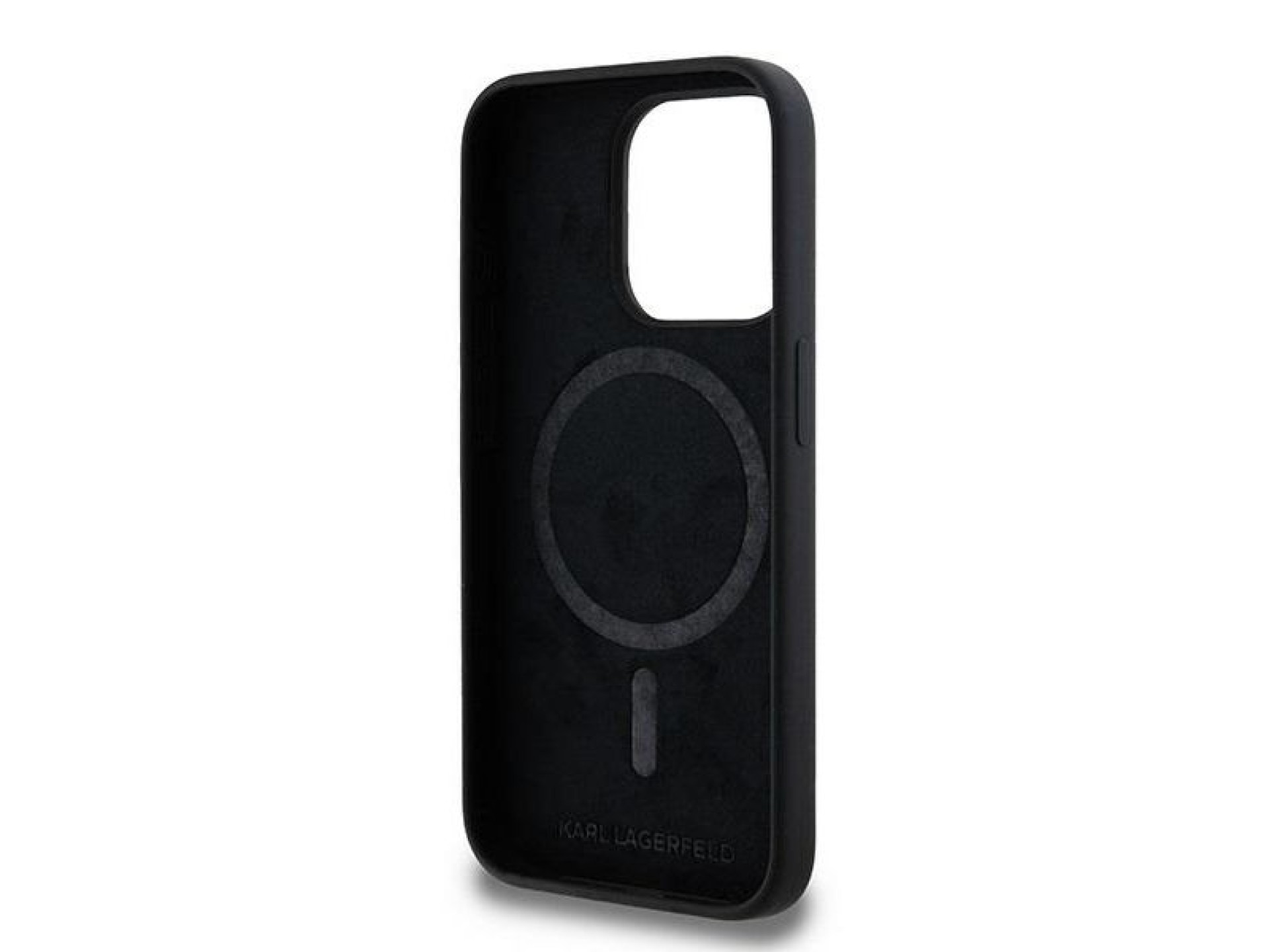 Funda de silicona Karl&Choupette MagSafe de Karl Lagerfeld para iPhone 15 Pro - negra