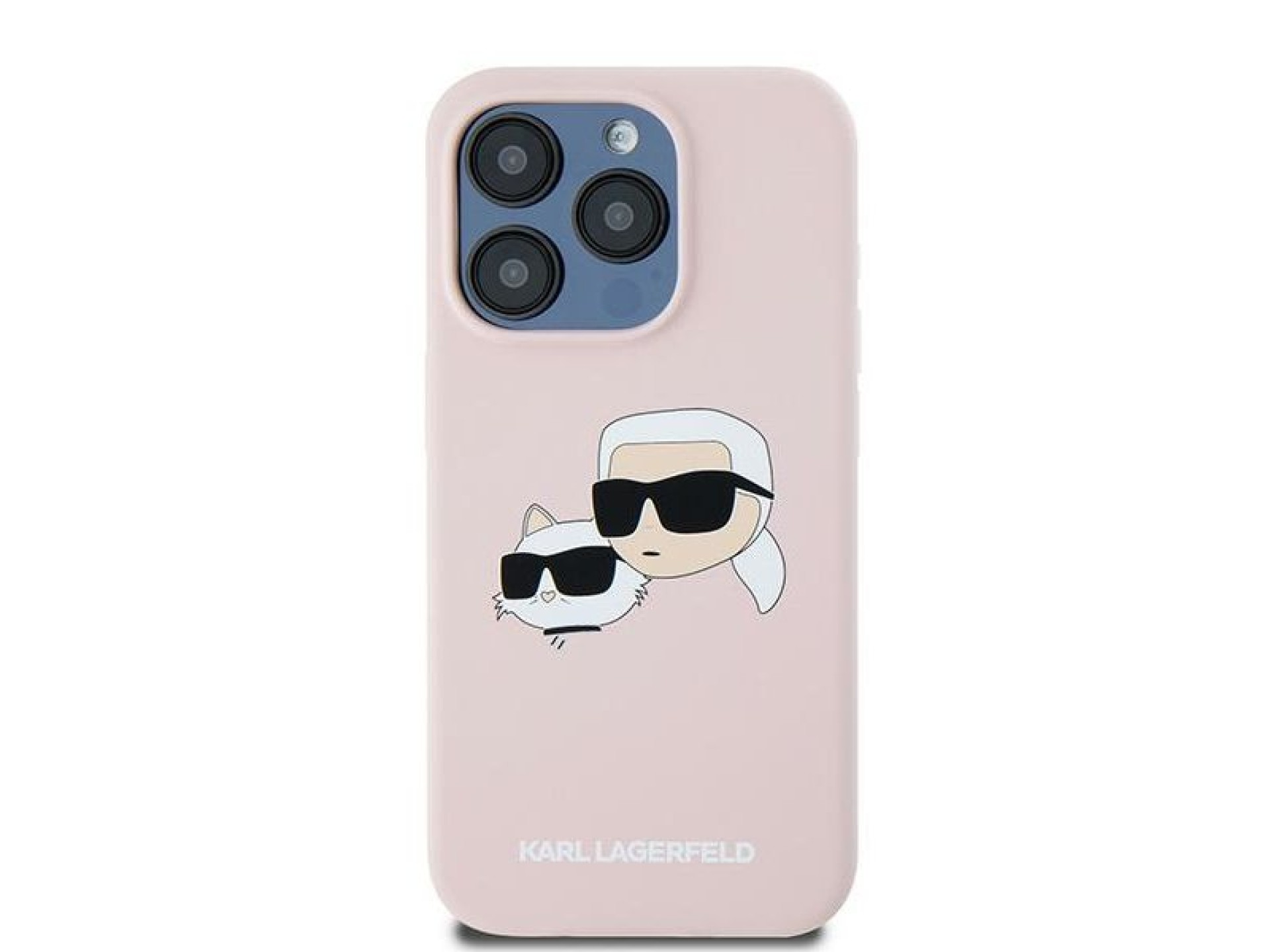 Karl Lagerfeld Silicone Karl&Choupette MagSafe Case for iPhone 15 Pro - Pink