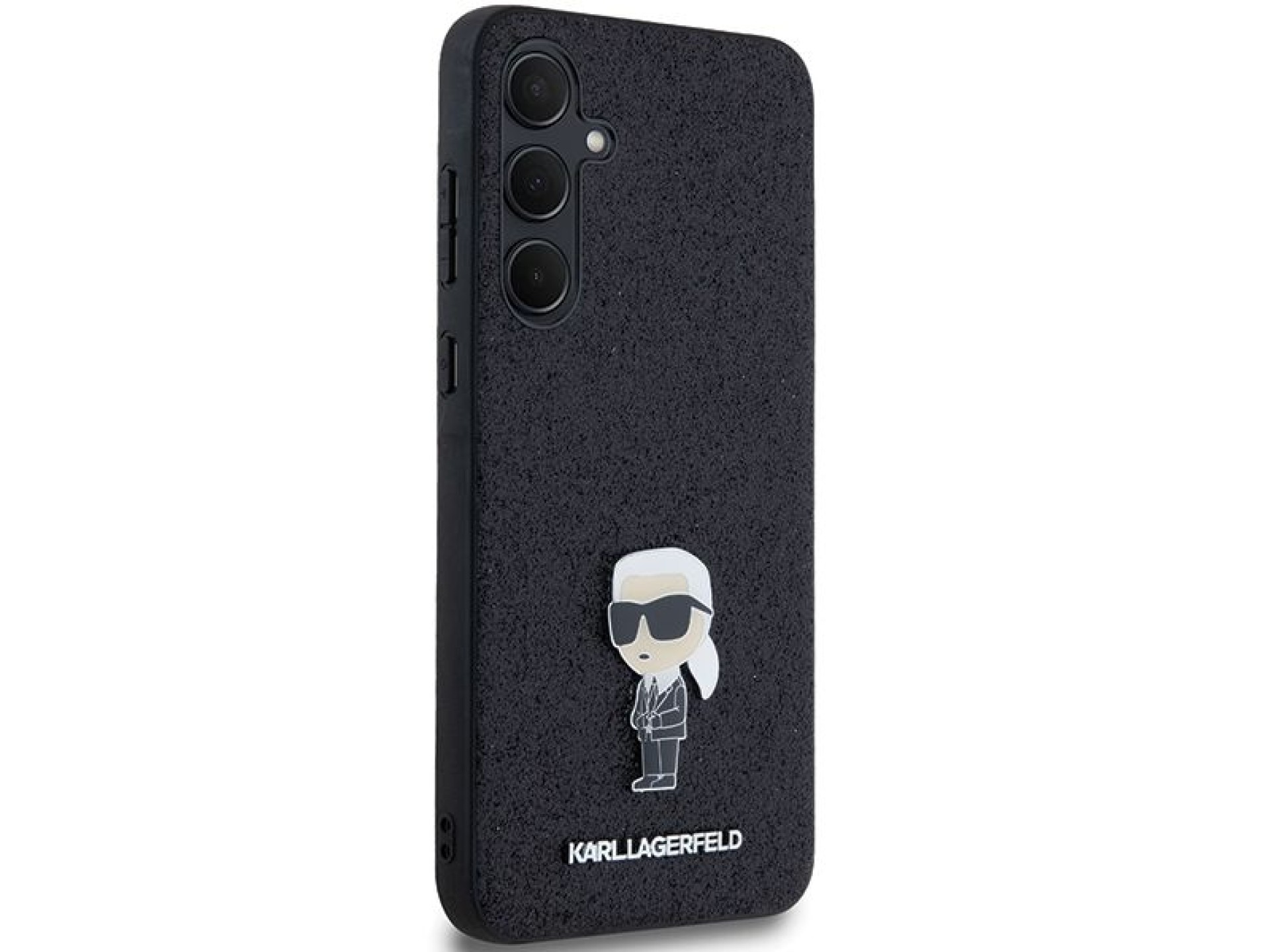 Karl Lagerfeld Fixed Glitter Ikonik Logo Metal Pin case for Samsung Galaxy A55 - black