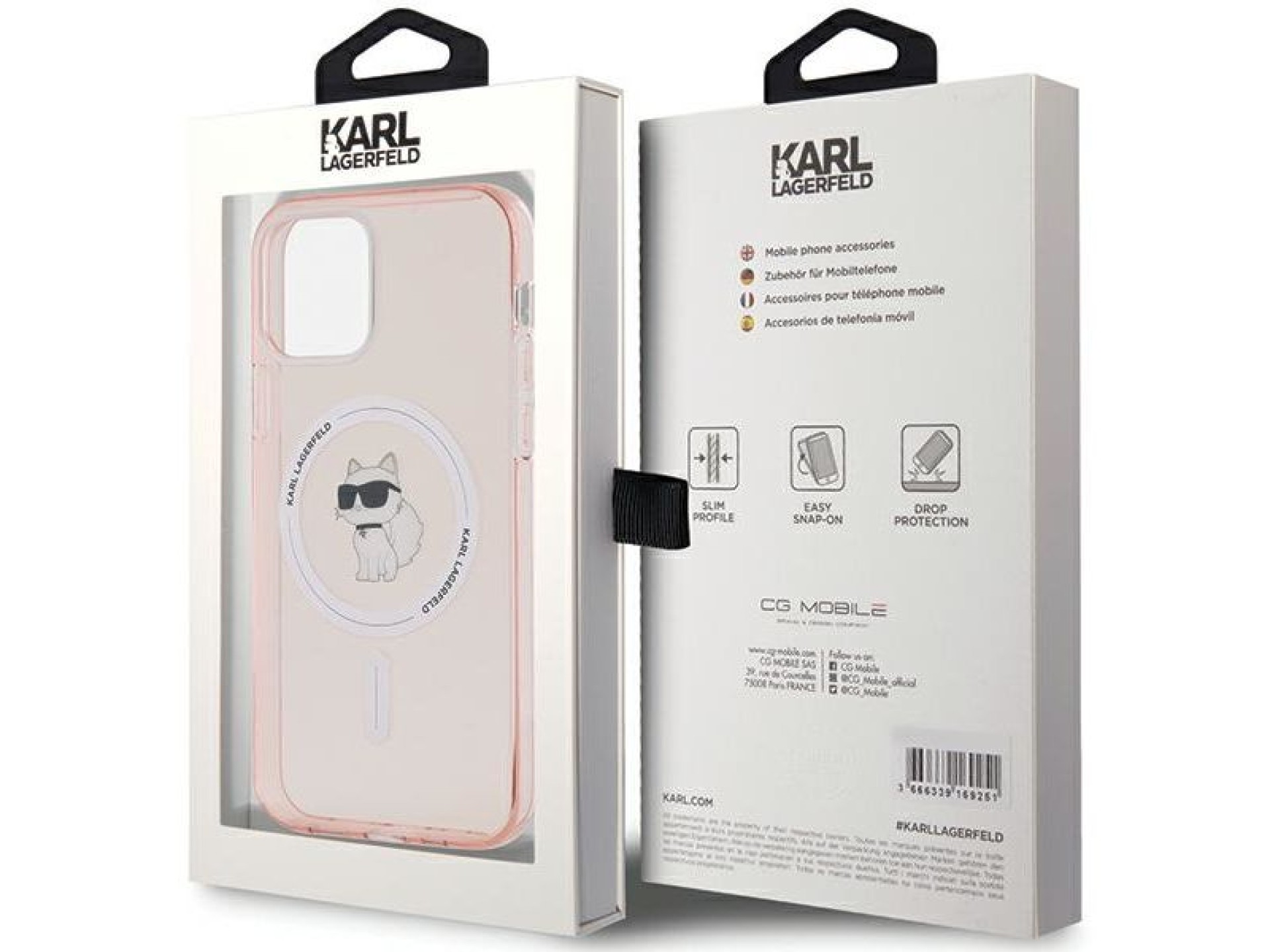 Funda Karl Lagerfeld IML Choupette MagSafe para iPhone 12/12 Pro - rosa