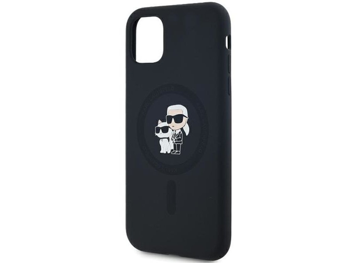 Funda de silicona Karl&Choupette MagSafe de Karl Lagerfeld para iPhone 11 / Xr - negra