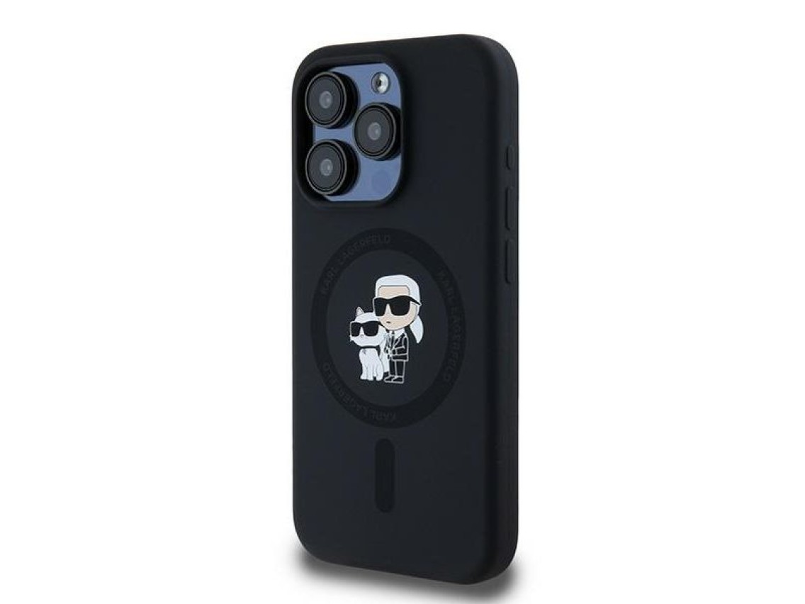 Karl Lagerfeld Silicone Karl&Choupette MagSafe case for iPhone 15 Pro - black