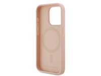Karl Lagerfeld Leather Monogram Metal Logo case for iPhone 15 Pro - pink