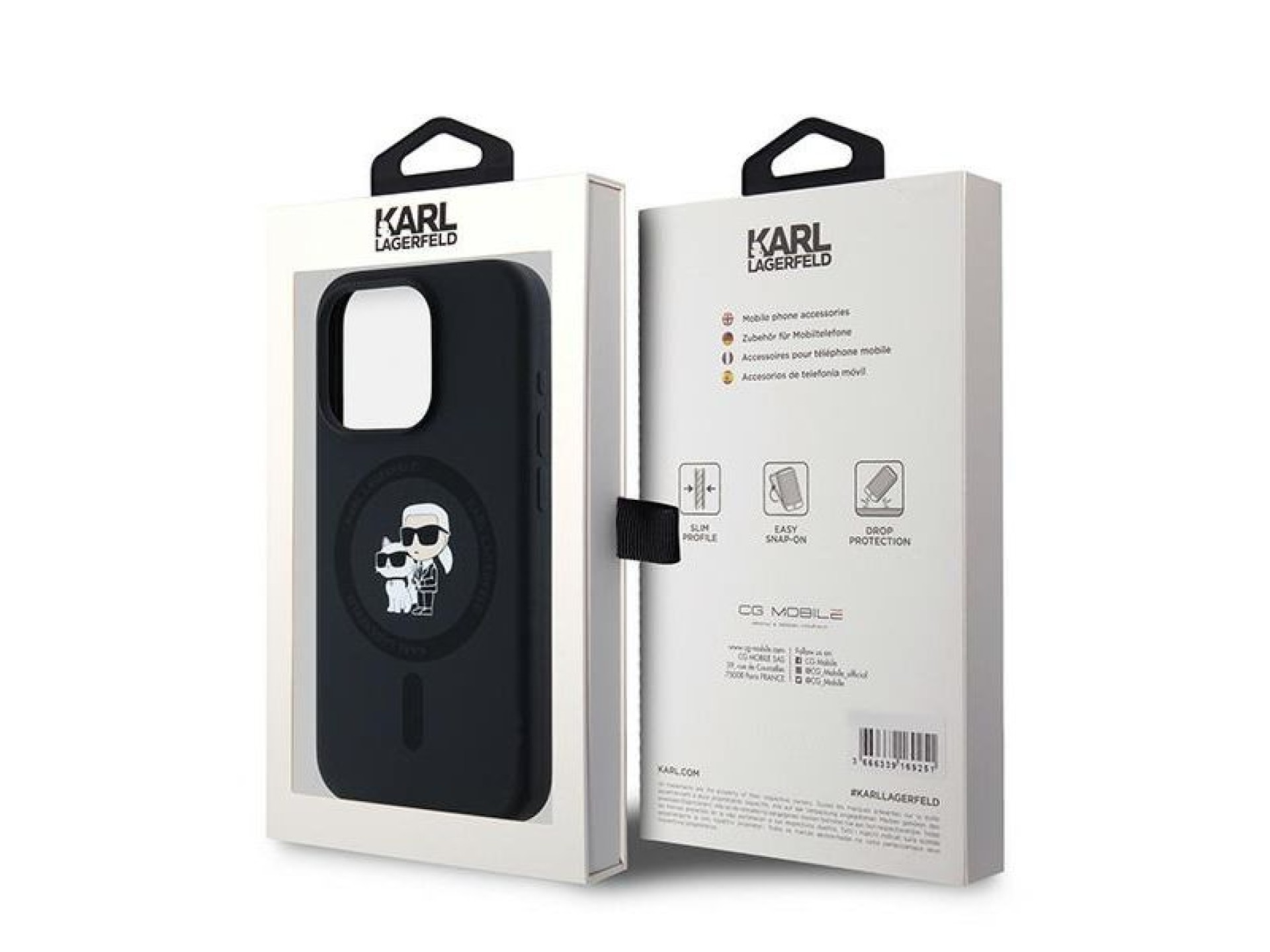 Karl Lagerfeld Silicone Karl&Choupette MagSafe case for iPhone 15 Pro - black