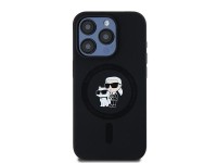 Karl Lagerfeld Silicone Karl&Choupette MagSafe case for iPhone 15 Pro - black Karl Lagerfeld Silicone Karl&Choupette MagSafe case for iPhone 15 Pro - black