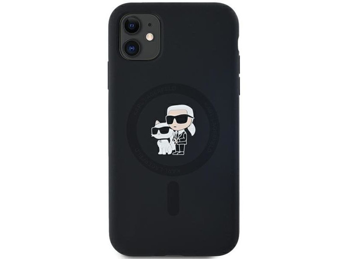 Funda de silicona Karl&Choupette MagSafe de Karl Lagerfeld para iPhone 11 / Xr - negra