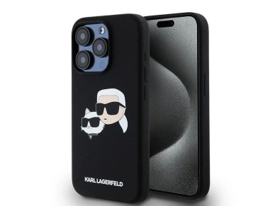 Karl Lagerfeld Silicone Karl&Choupette MagSafe case for iPhone 15 Pro - black Karl Lagerfeld Silicone Karl&Choupette MagSafe case for iPhone 15 Pro - black