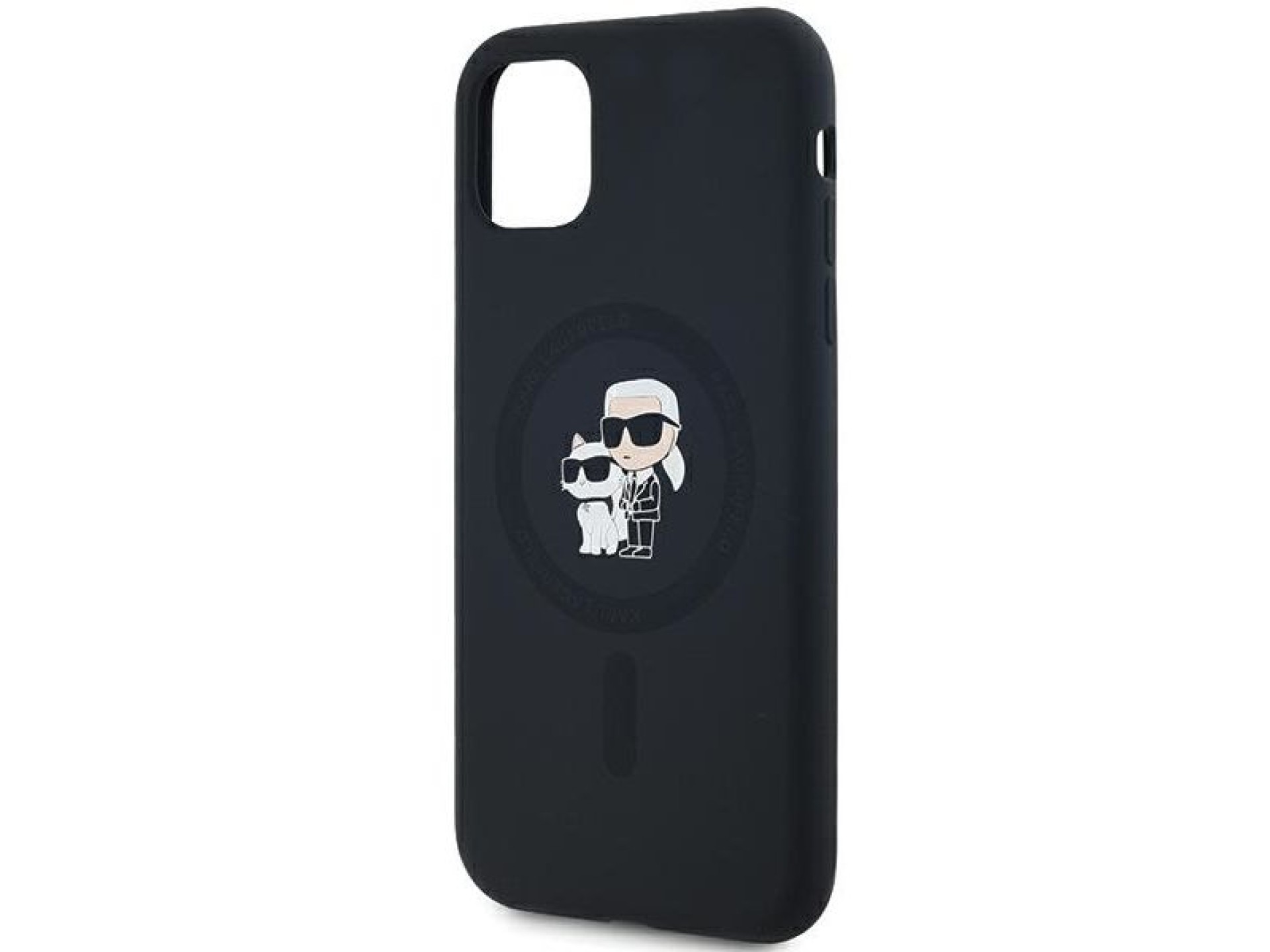Funda de silicona Karl&Choupette MagSafe de Karl Lagerfeld para iPhone 11 / Xr - negra