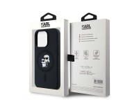 Karl Lagerfeld Silicone Karl&Choupette MagSafe case for iPhone 15 Pro - black Karl Lagerfeld Silicone Karl&Choupette MagSafe case for iPhone 15 Pro - black