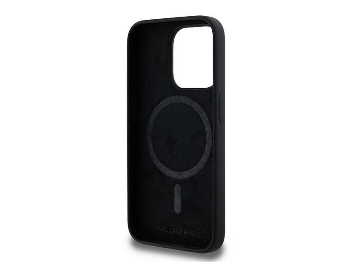 Karl Lagerfeld Silicone Karl&Choupette MagSafe case for iPhone 15 Pro - black