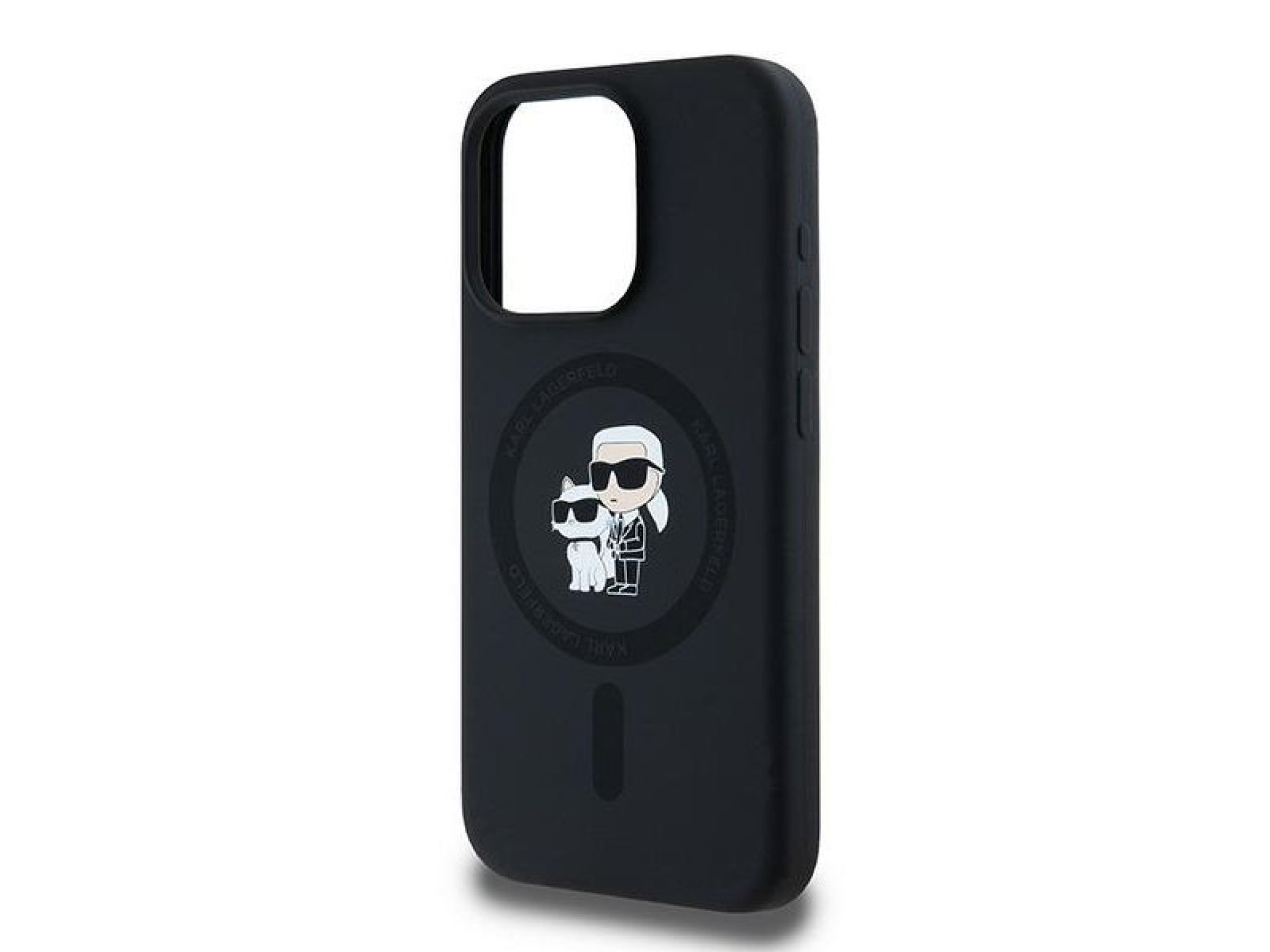 Karl Lagerfeld Silicone Karl&Choupette MagSafe case for iPhone 15 Pro - black